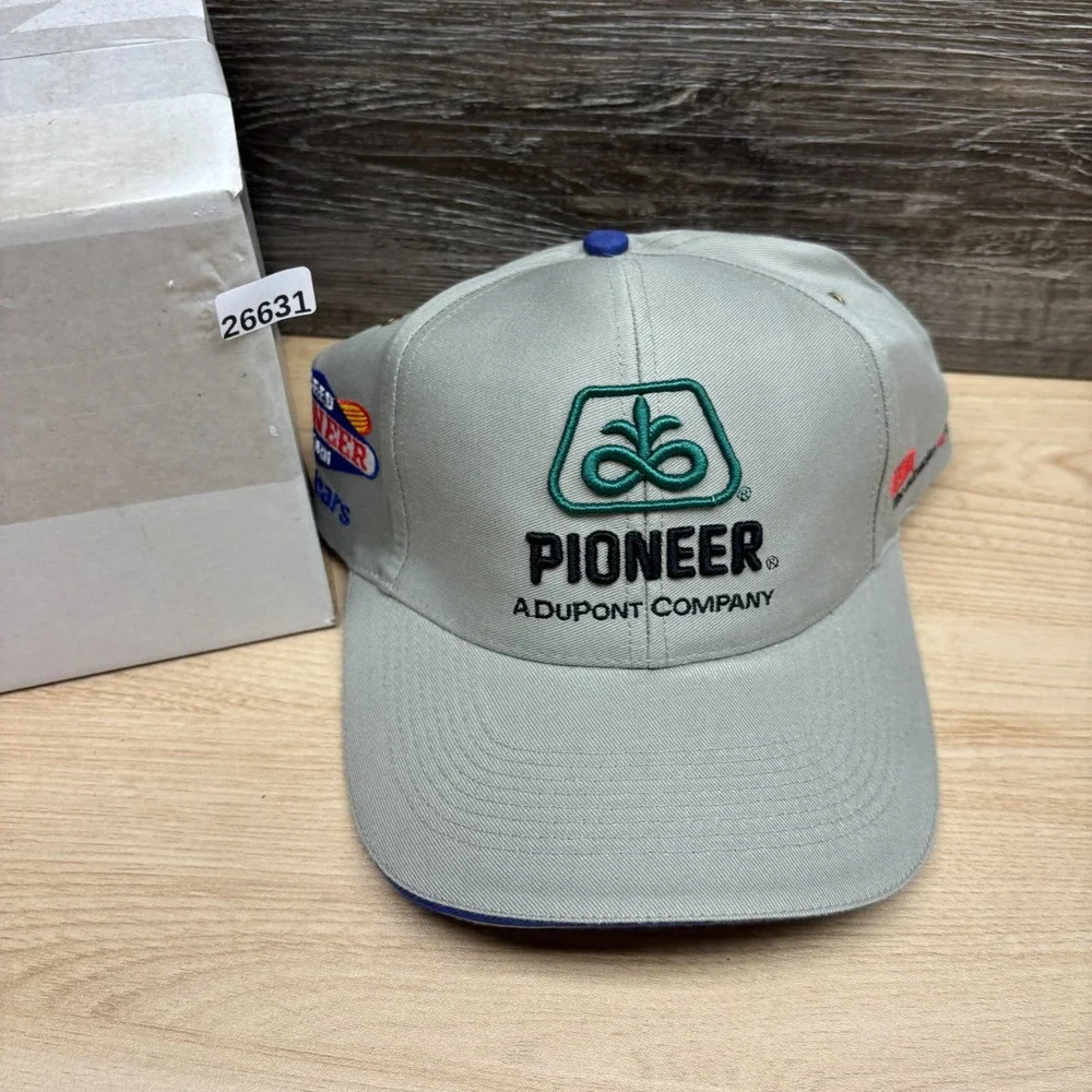 Pioneer Seed Hat Cap Strap Back Gray DuPont Agriculture Farm Promo Embroidered